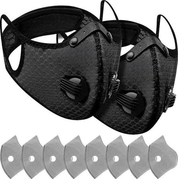 marevic 2 Pack Dust Mask Reusable Respirator Face Mask with Activated Carbon Filters for Woodworking Mowing Dust Half Mask