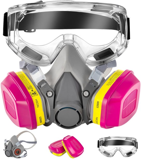 marevic Gas mask, half mask respirator with filter, suitable for painting, carpentry, sanding, spraying Half Mask