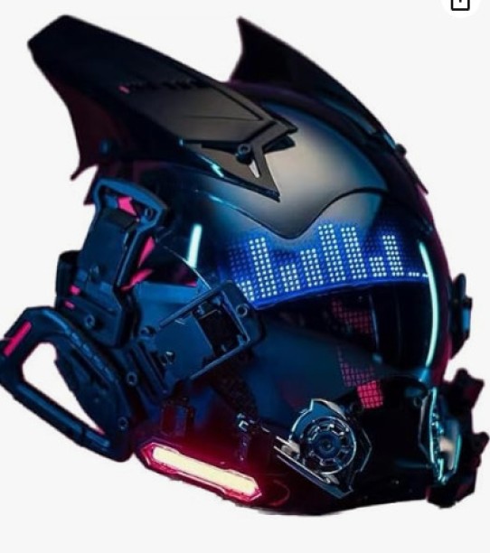 fantasy town Mask，gothic Mask Helmet for Adult,mask, Halloween Cosplay Costume Accessory with LED Lamp Full Hood Mask