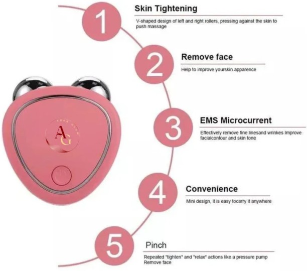 Chase EMS Facial Toner – Microcurrent Skin Firming & Anti-Wrinkle Device – Pink TENS Massager