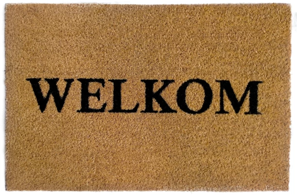 MasterMat Welcome Coir Doormat 100% Natural Coir & PVC Backing - 40x60cm - Welkom Door Mat