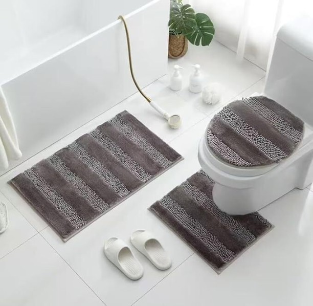 Generic 3-Piece Bathroom Rug Set Bathroom Mat