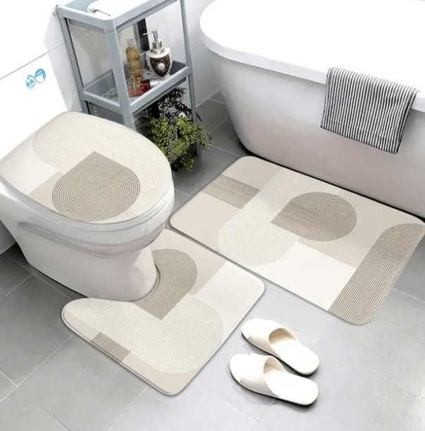Lafortch Home & Co 3 psc Bathroom Mats/Carpets (Non-Slip) Bathroom Mat
