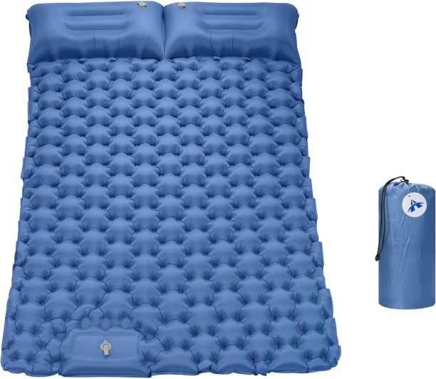 ALANES Inflatable Double Camping Mat Sleeping Pad with Foot Pump & Pillow Sleeping Bag