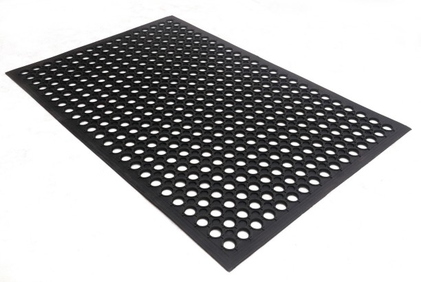 Herqona Rubber Floor Mat Hexagonal Anti Fatigue Drainage Floor Ma Floor Mat
