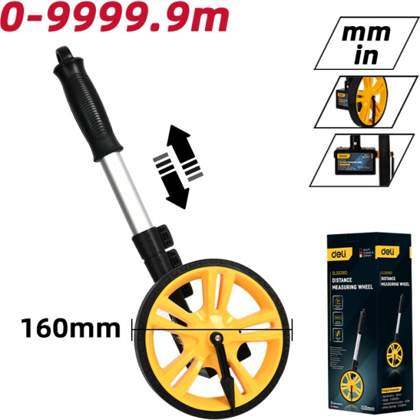Deli Tools Mechanical Distance Measuring Wheels Single Unit Measuring Wheel