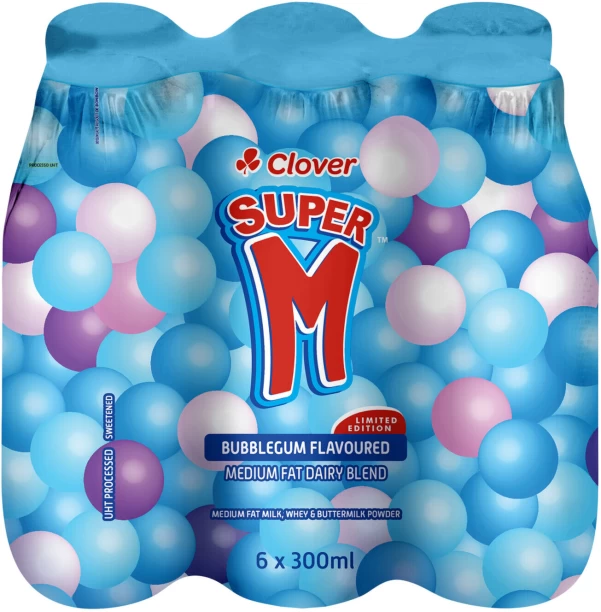 Clover Super M Bubblegum Flavoured Mediul Fat Milk, Bubblegum Flavour