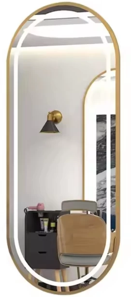 Generic 60*120 LED Gold Circular Salon Wall Mirror Lighted Mirror