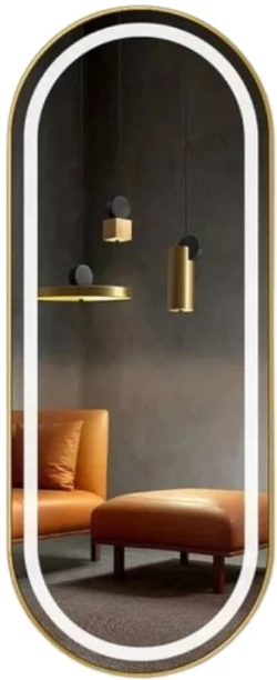 Generic L2Y-60-120 Led Gold Wall Decorative Mirror