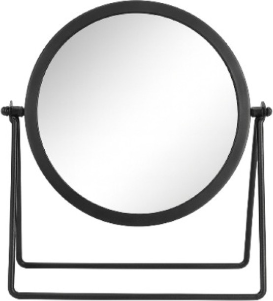 Wobuciko Black Round Tabletop Vanity Mirror Swivel Design - 21*17*6cm Decorative Mirror
