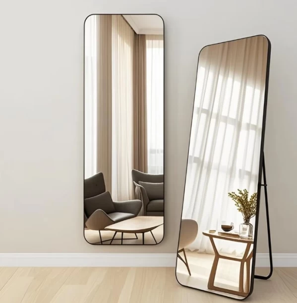 Generic Black Full-Length Wall Decor Unbreakable Customizable Glass Magnifying Mirror