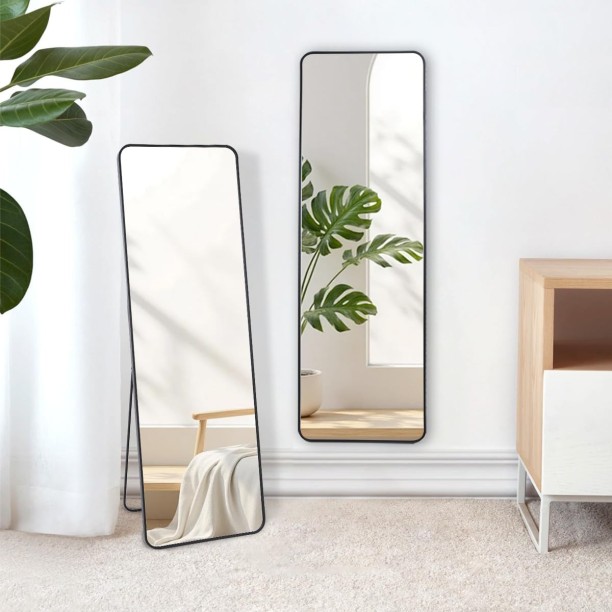 PrimePickSA Modern Full-Length Shatterproof Mirror - Slim Frame, Freestanding or Wall-Mounted, Perfect for Bedroom & Dressing Room Decorative Mirror
