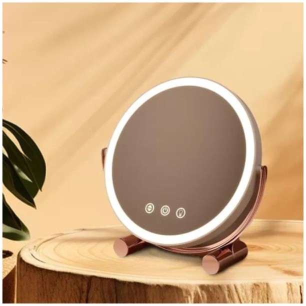 Luxary Linen Rose Gold LED Makeup Mirror - Touch Screen Vanity Mirror with Adjustable Lights Lighted Mirror