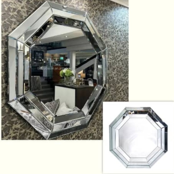 Generic Sd705-11 45x45cm Silver Metal Frame Mirror Bathroom Mirror