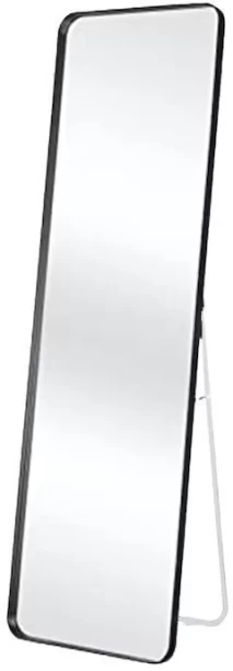 PrimePickSA Black Frame Rectangular Glass Mirror with Floor Stand Decorative Mirror