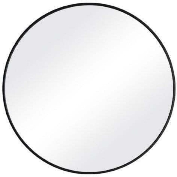 Volamor Large Round Decorative Metal Framed Wall Hanging Mirror 70cm - Black Decorative Mirror