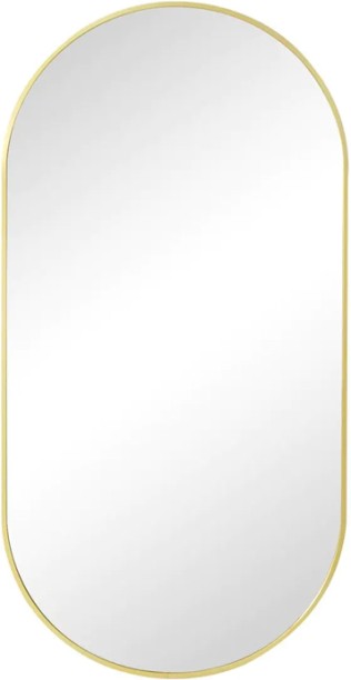WOODLY Mirror, Oval, Gold Frame, 500mm x 1000mm Bathroom Mirror