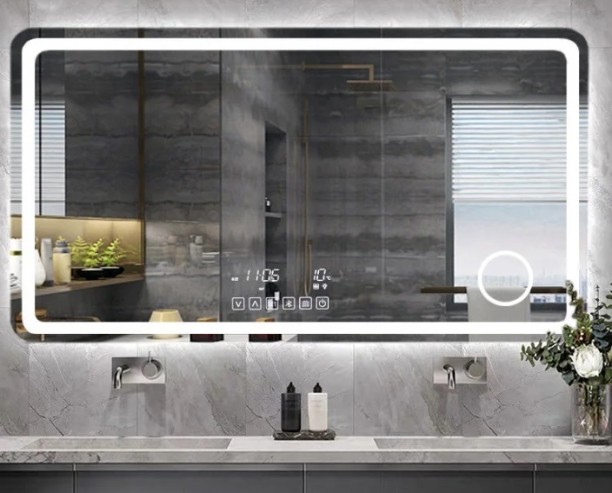 Woodly Wall Mounted Smart LED 120x80 Bathroom Mirror