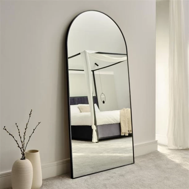 Lumi Gold Arched Full Length Black Mirror - Oversized Floor Mirror for Bedroom, Living Room & Gym Decorative Mirror Decorative Mirror