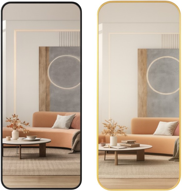 Wobuciko Wall Mirror Rectangular Gold & Black 2 Pack 70*180cm Decorative Mirror