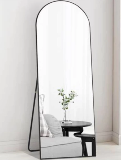 Durable Metal Aluminium Frame Long Large Arched Stand Dressing Mirror Decorative Floor Full Length Mirror 160x80 Bathroom Mirror
