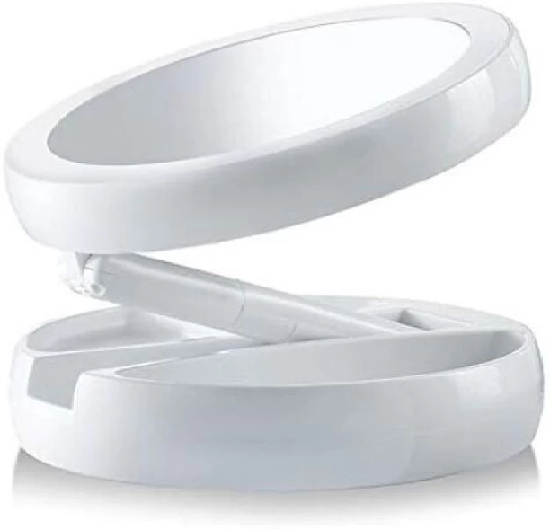 Just Simplified Foldable LED Magnifier Makeup Mirror Magnifying Mirror