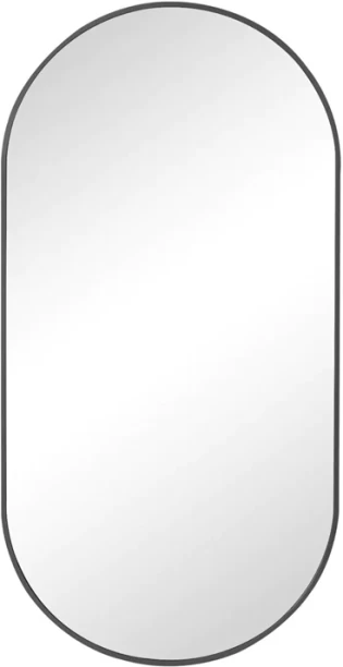 WOODLY Mirror, Oval, Black Frame, 500mm x 1000mm Bathroom Mirror