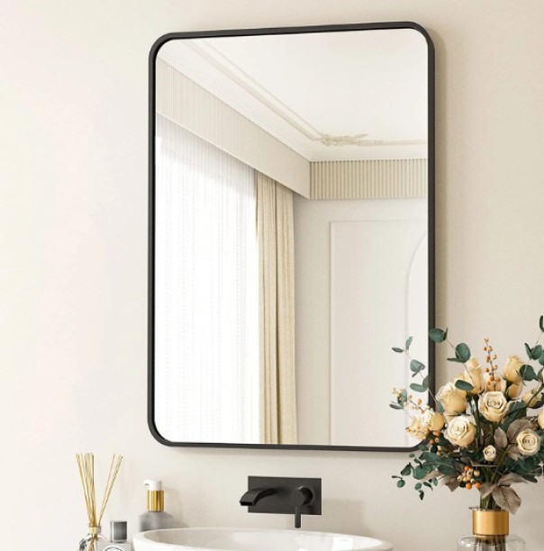 Nova N70x50cm Black_ Bathroom Mirror