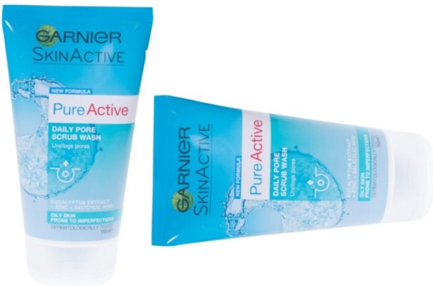 Garnier Pure Skin Active Pore Scrub Wash – Deep Clean & Shine Control Face Wash