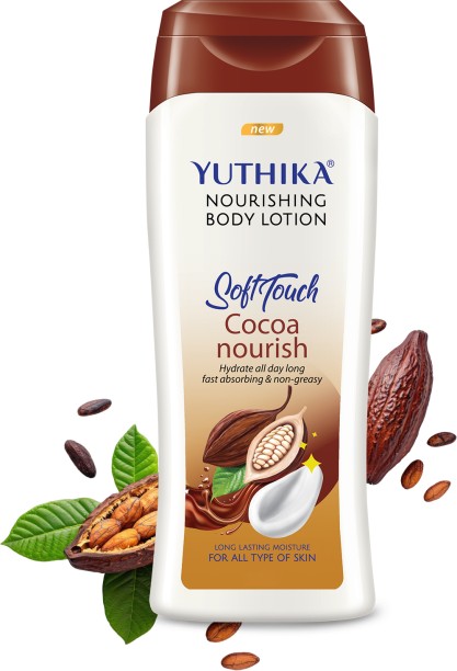 Yuthika SoftTouch Cocoa BodyLotion for Women & Men, Moisturizer for Soft, Smooth Skin, Suitable for Dry Skin, Daily Use (300ml)