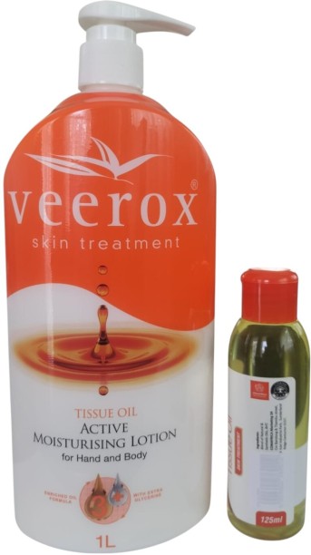 Veerox Tissue Oil Lotion (1litre) & Tissue Oil (125ml) Combo