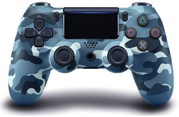 TGT- Double Shock Vibration 4 Wireless Controller Compatible With PS4 & PC Gamepad with Dual Vibration, USB Charging- Camo Blue  Motion Controller