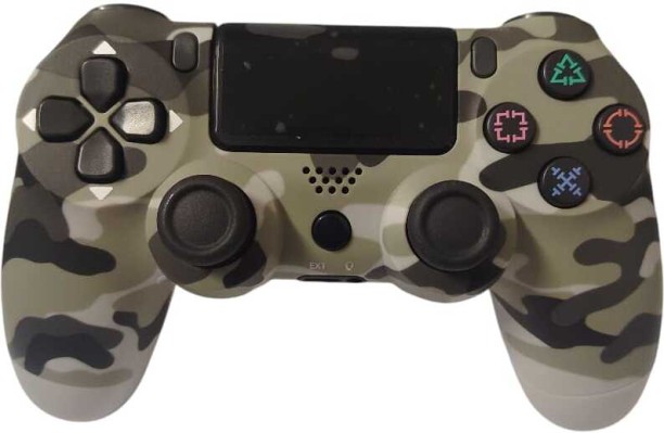 TGT- Double Shock Vibration 4 Wireless Controller Compatible With PS4 & PC Gamepad with Dual Vibration, USB Charging- Camo Light Green  Motion Controller