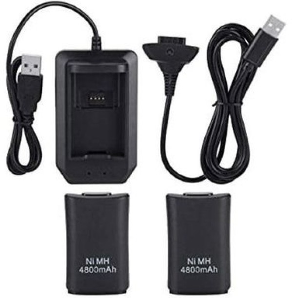 DW 5 in 1 Battery Pack/Kit for Xbox 360 Controllers - Black  Motion Controller