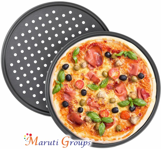 Maruti Groups Large Pizza Baking Tray - 35.8cm - 1pc Carbon Steel Cake Mould 1