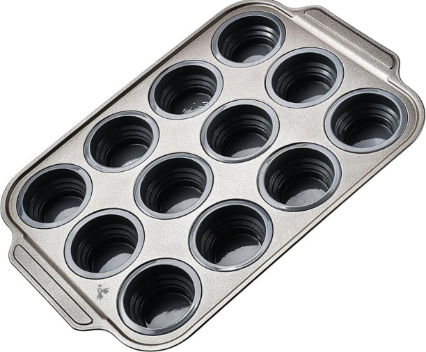 ALANES 12 Cups Nonstick Silicone Egg Bites Cupcake Pan Silicone Cake Mould 12