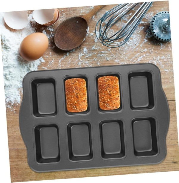HomewareOnline Muffin Pan - 8 Rectangle Cups - Carbon Steel Cupcake/Muffin Mould 8