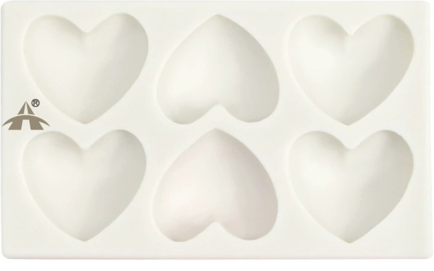 ALANES 6 Heart Shapes Silicone Cake Decorating Molds Silicone Cake Mould 6