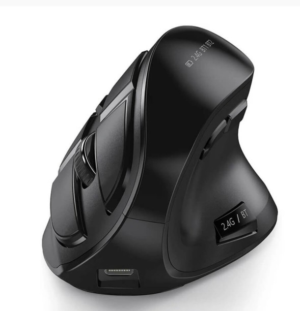 Aurora Products Wireless Multi-Device Vertical Ergonomic Mouse - Black Wireless