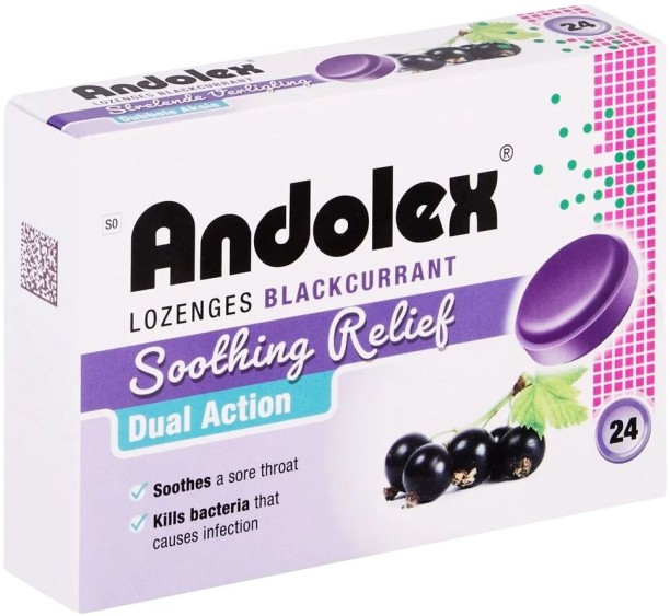 Andolex Soothing Relief Dual Action Lozenges - BlackCurrant