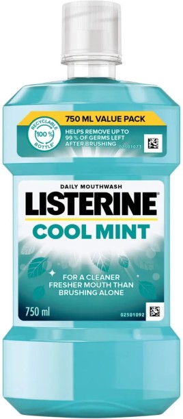 Listerine Daily Mouthwash For A Cleaner & Fresher Mouth - Cool Mint