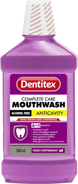 Dentitex Mouthwash Fresh Pepermint No Alco 500Ml - Pepermint