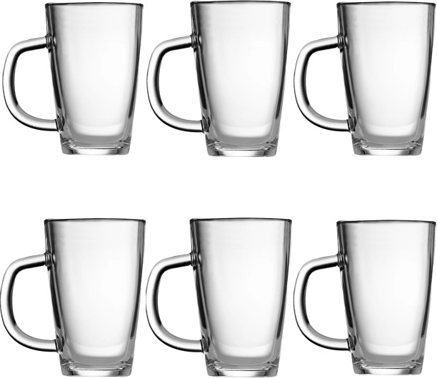 Crockery Centre Glass Bullet Shaped Latte 6pc - 350ml Glass Coffee Mug