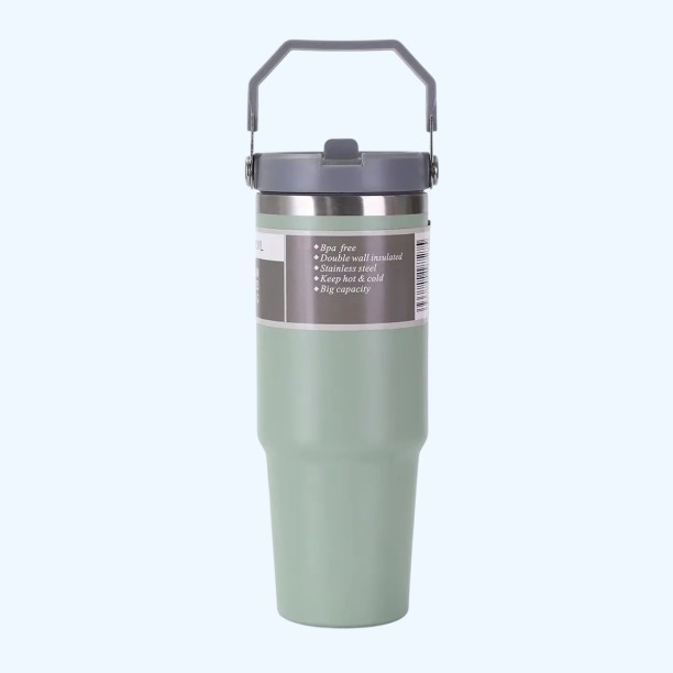 SpSp 0.89L Stainless Steel Tumbler with Straw, Vacuum Insulated Water Bottle Stainless Steel Tumbler