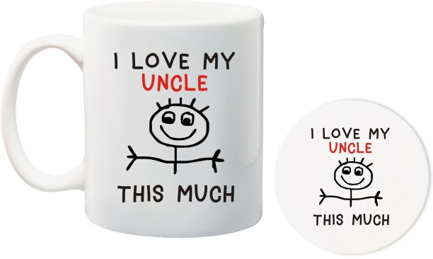 Qtees Africa I love my Uncle this much mug & coaster combo Ceramic Coffee Mug