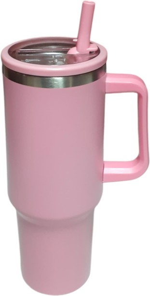 SpSp pill Proof Traveler Reusable BPA Free Insulated Stainless Steel Tumbler with Handle and Flip Straw Stainless Steel Tumbler