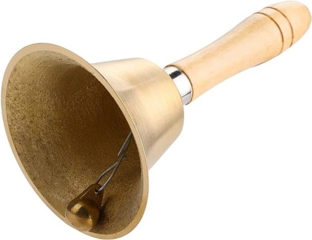 Musicube 9.5cm Brass XLarge School Bell - 16cm High - Each Other Musical Instruments Toy
