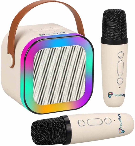 FocusToys Mini Bluetooth Karaoke Set with Speaker & Mics - Karaoke & Mike Toys