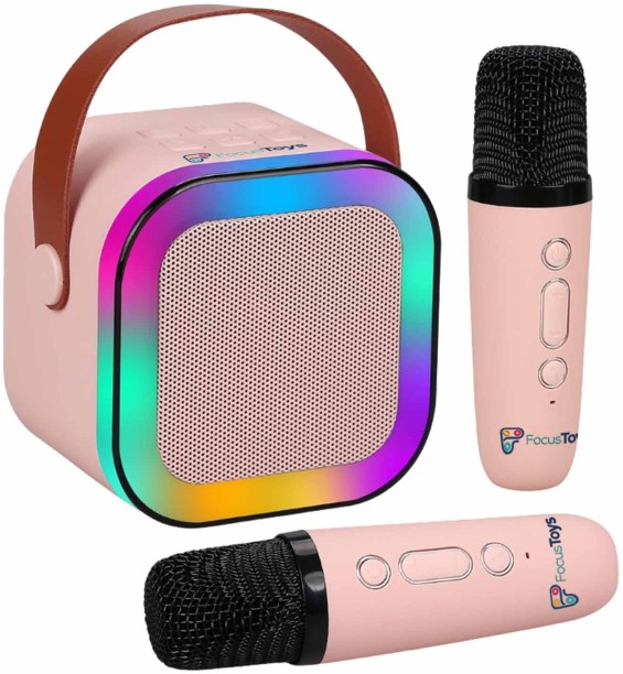FocusToys Mini Bluetooth Karaoke Set with Speaker & Mics - Karaoke & Mike Toys