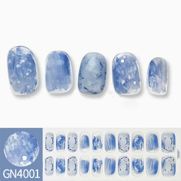 OEM Semi Cured Gel Nail Strips, Works with Any UV/LED Lamps, Salon-Quality, Long Lasting, Easy to Apply & Remove